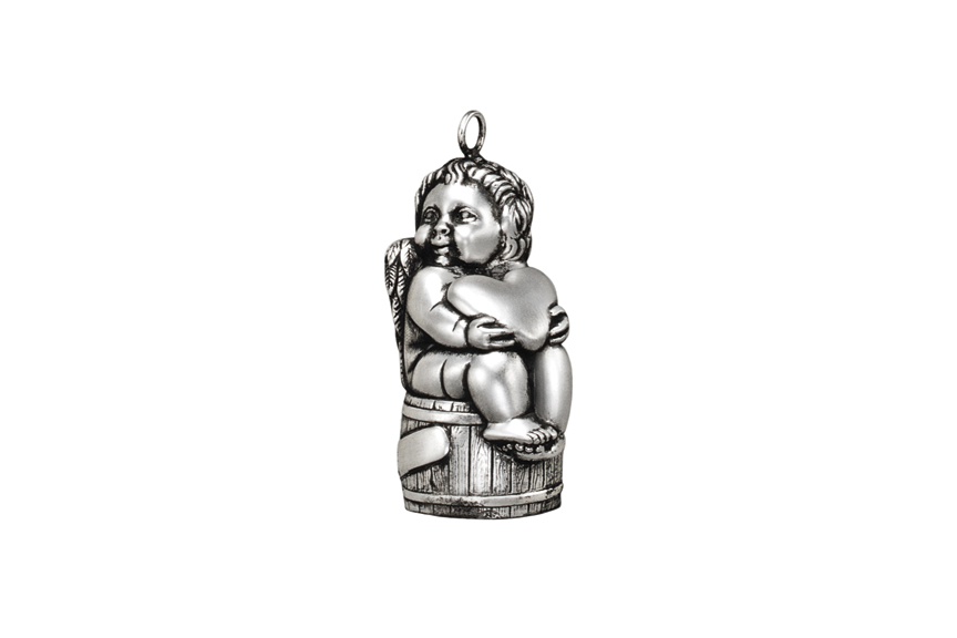 Galmer Silver Boy on Barrel Ornament