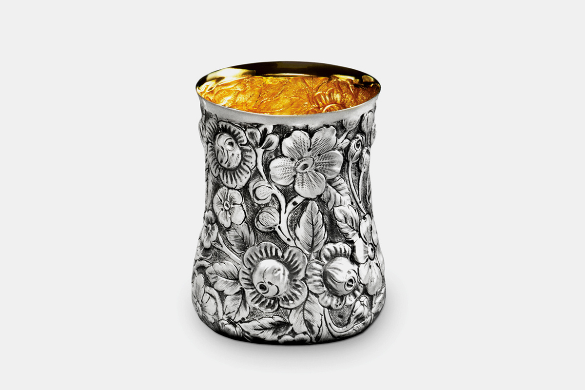 Sterling silver Floral Julep Cup by Michael Galmer.